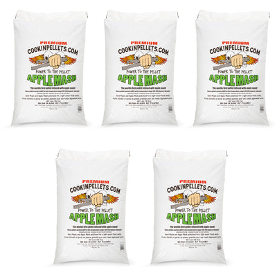 CookinPellets 40 Pound Bag Apple Mash Hard Maple Smoker Wood Pellets, (5 Pack) - VMInnovations