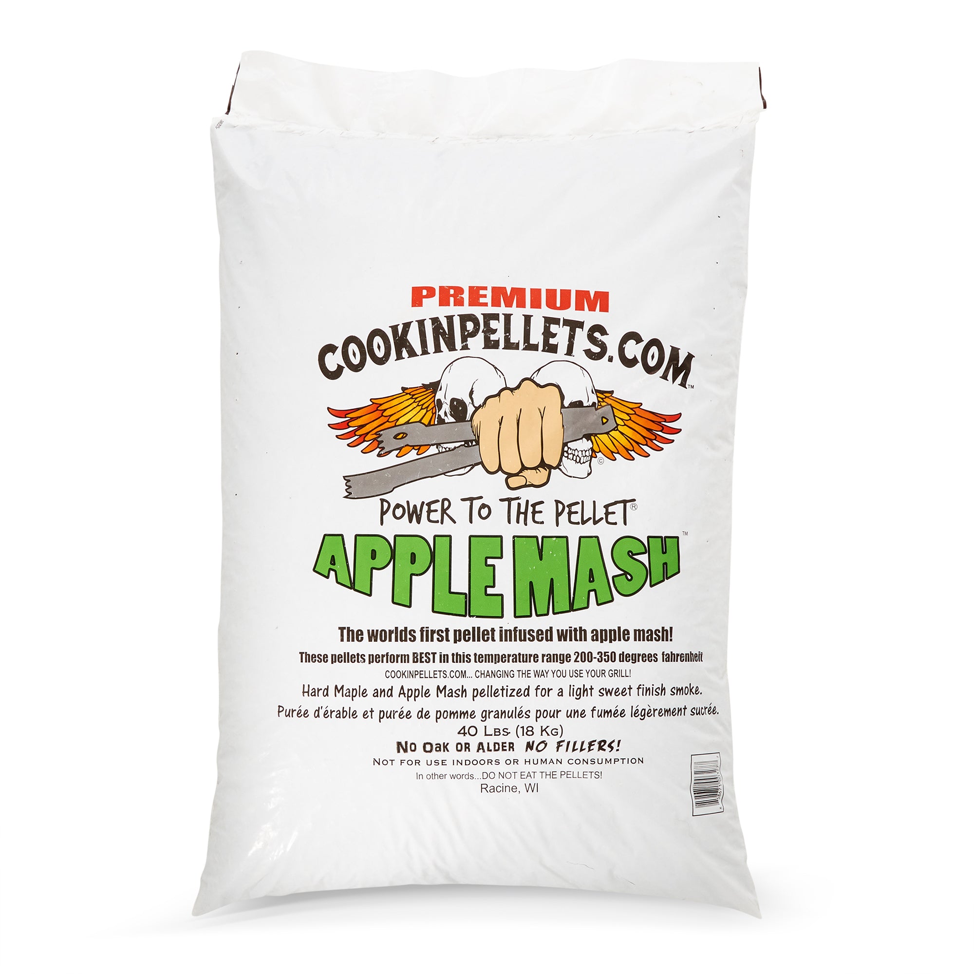CookinPellets 40 Pound Bag Apple Mash Hard Maple Smoker Wood Pellets, (5 Pack) - VMInnovations