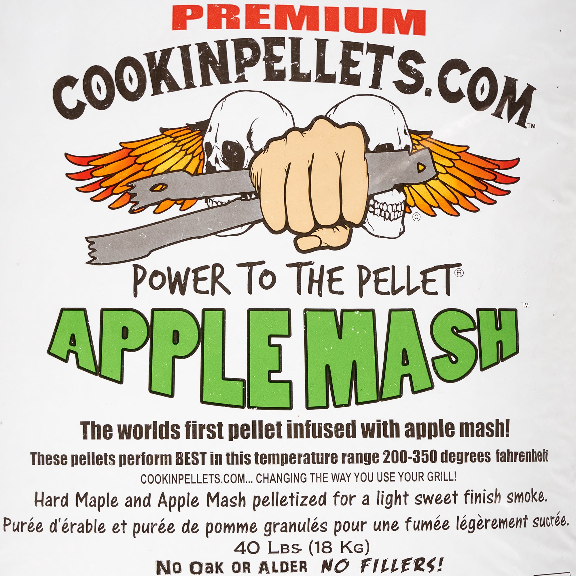 CookinPellets 40 Pound Bag Apple Mash Hard Maple Smoker Wood Pellets, (5 Pack) - VMInnovations