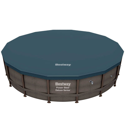 Bestway Multicolor LED Waterfall & 14'x42" Round Above Ground Swimming Pool Set