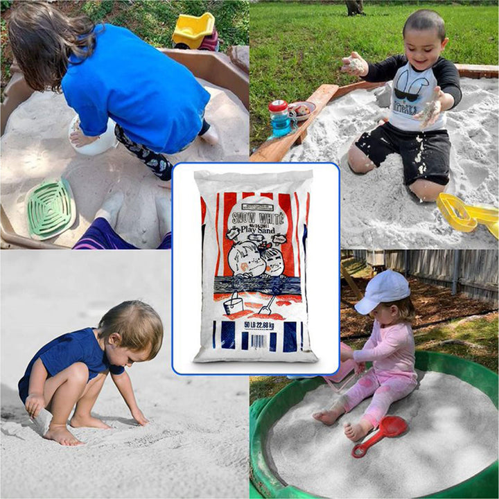 US Silica 50 Pound Bag Snow White Play Sand for Sand Tables, White (2 Pack)