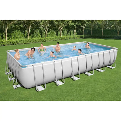 Bestway Multicolor LED Waterfall & 24'x12'x52" Above Ground Swimming Pool Set