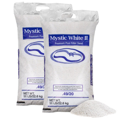 U.S. Silica 50 Pound Mystic White II Swimming Pool Filter Sand, White, 2 Pack - VMInnovations