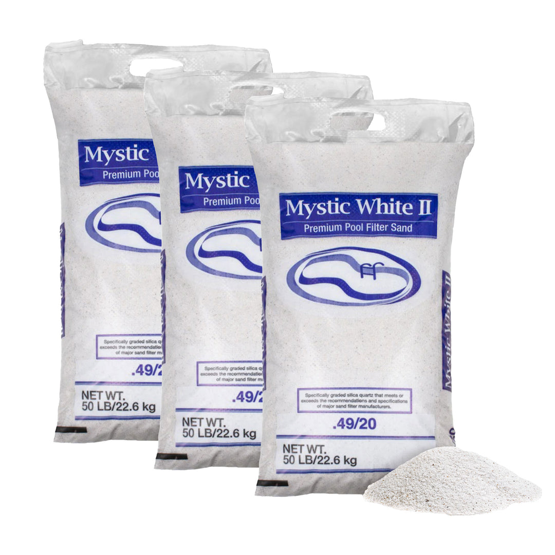 U.S. Silica 50 Pound Mystic White II Swimming Pool Filter Sand, White, 3 Pack