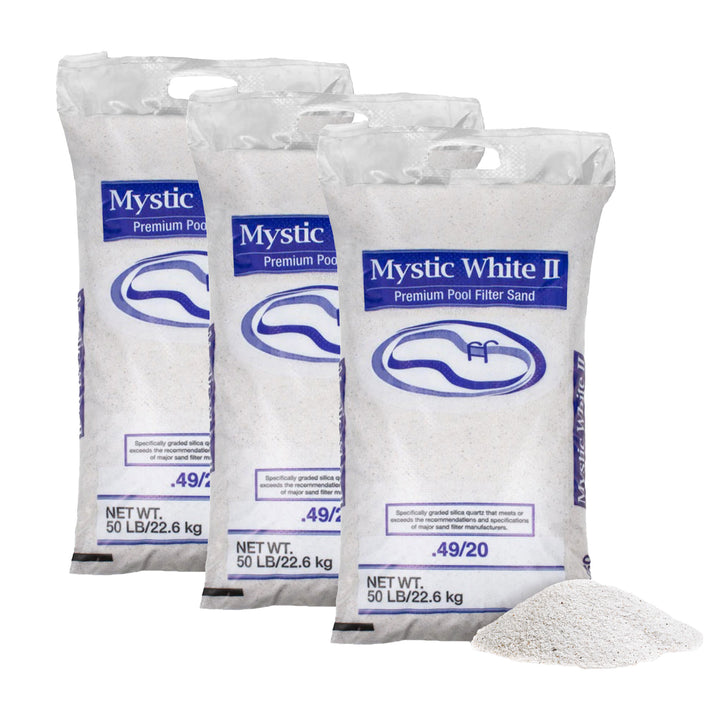U.S. Silica 50 Pound Mystic White II Swimming Pool Filter Sand, White, 3 Pack