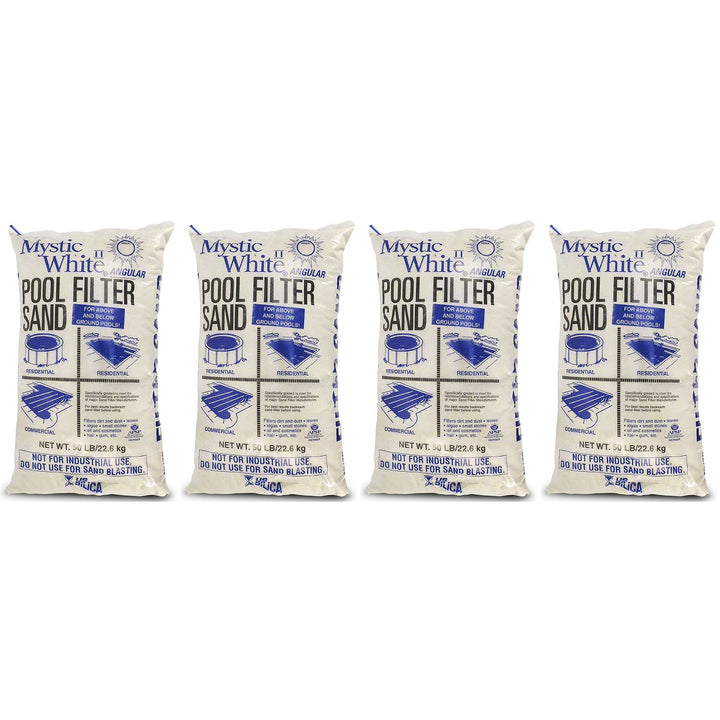 U.S. Silica 50 Pound Mystic White II Swimming Pool Filter Sand, White (4 Pack)