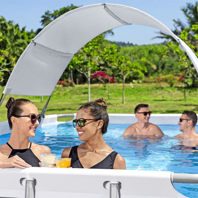 Bestway Flowclear UPF Canopy with Power Steel 18' x 9' x 52" Swimming Pool Set