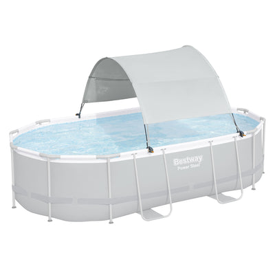 Bestway Flowclear UPF Canopy with Power Steel Above Ground Swimming Pool Set - VMInnovations