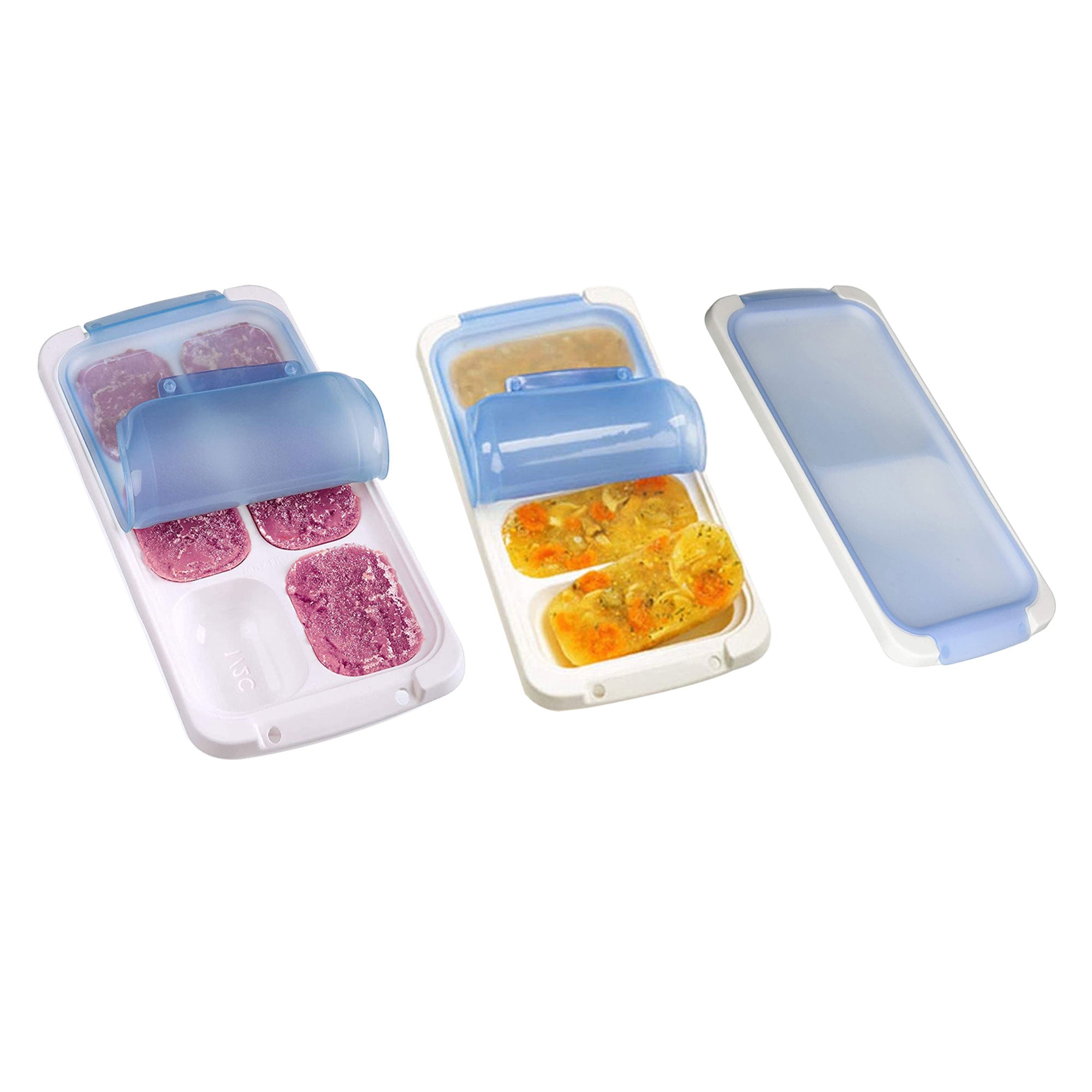 PrepWorks Half Cup 6 Serving, 1 Cup 4 Serving, & 2 Cup 2 Serving Freezer Trays