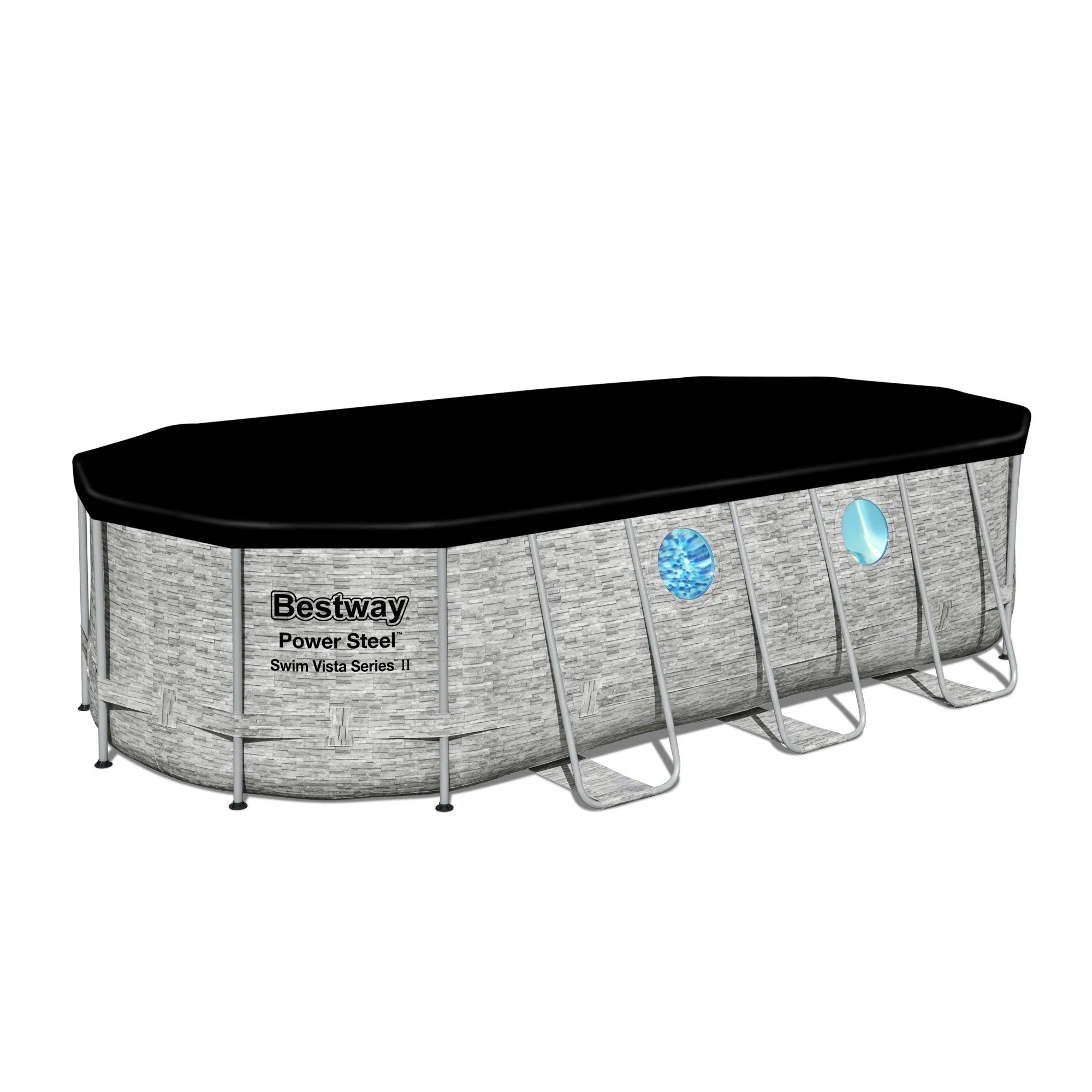 Bestway Flowclear UPF Canopy with Power Steel Swim Vista Above Ground Pool Set