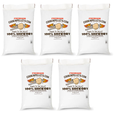 CookinPellets 40 lb Premium Hickory Hardwood Grill Smoker Wood Pellets (5 Pack) - VMInnovations