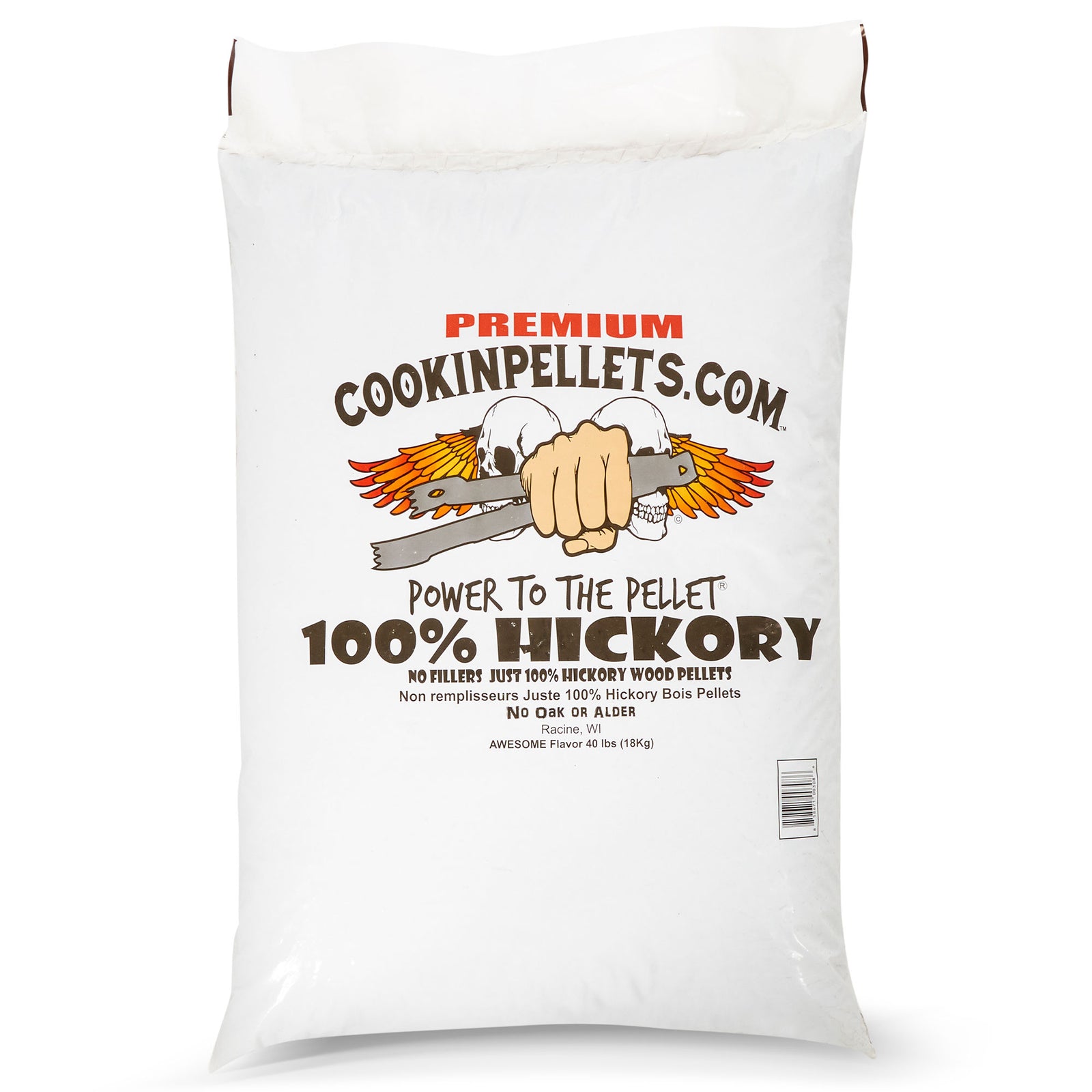 CookinPellets 40 lb Premium Hickory Hardwood Grill Smoker Wood Pellets (5 Pack) - VMInnovations