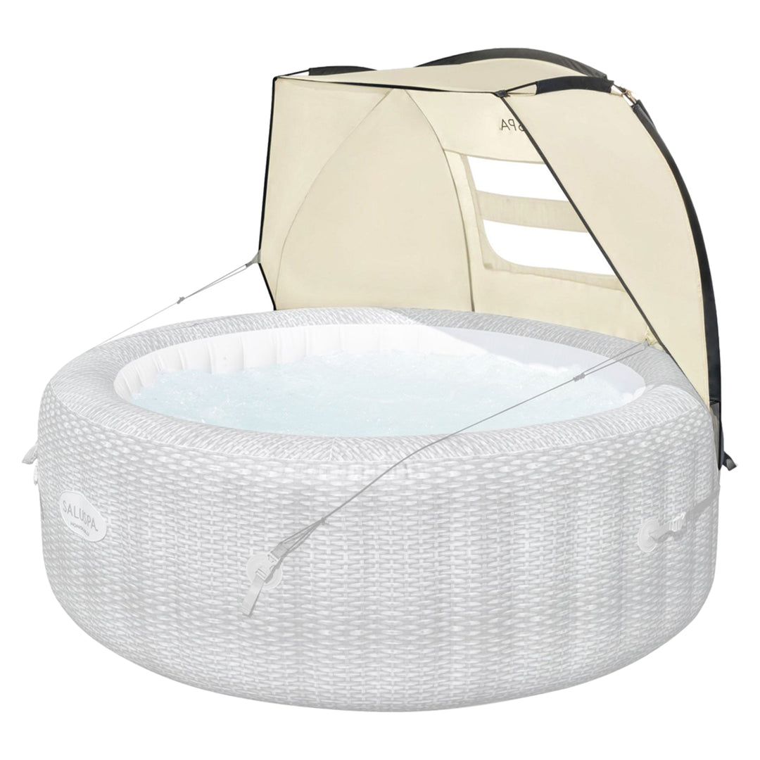 Bestway SaluSpa Sun Shade Canopy w/ Santorini SaluSpa Inflatable Outdoor Hot Tub