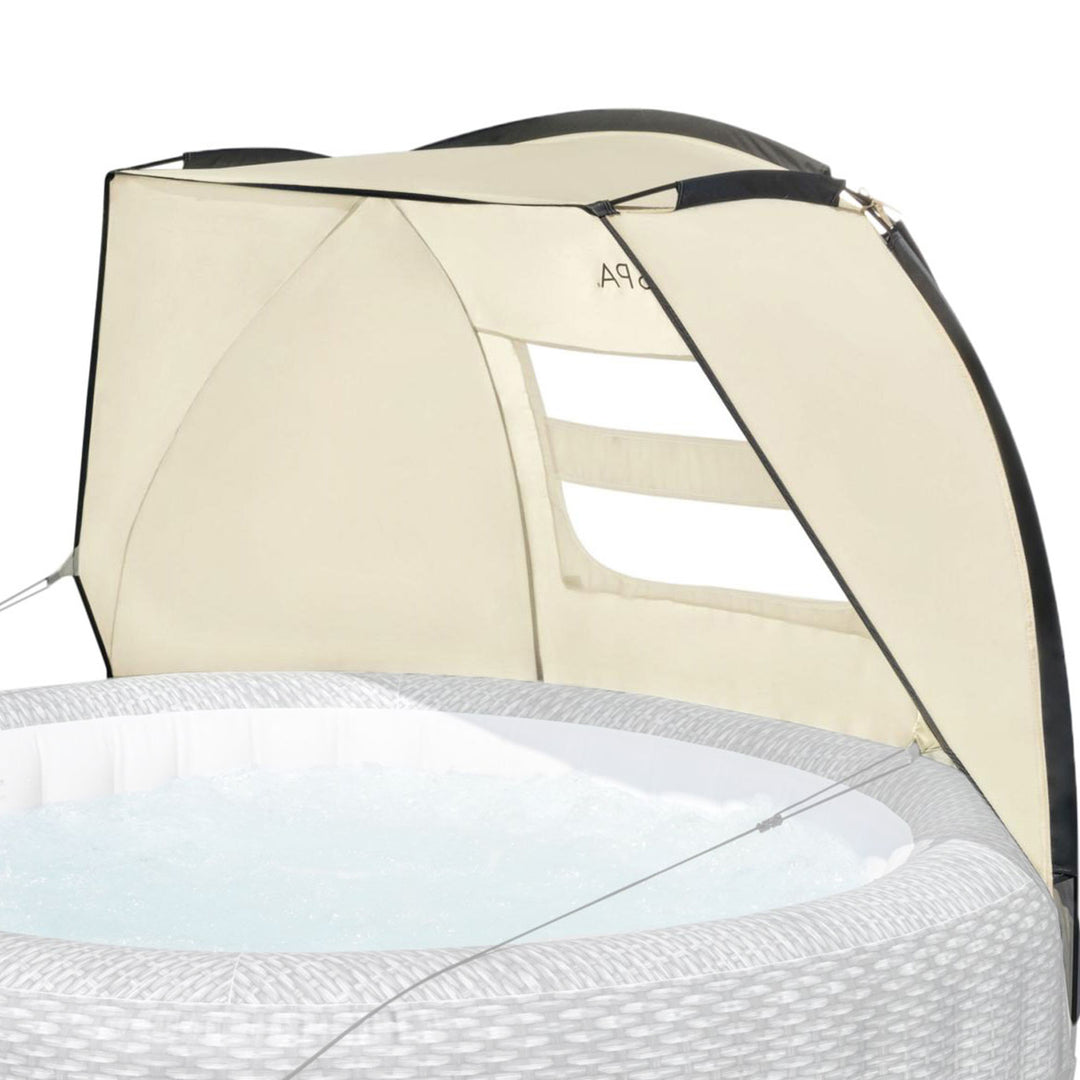 Bestway SaluSpa Sun Shade Canopy w/ Santorini SaluSpa Inflatable Outdoor Hot Tub