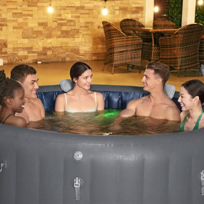 Bestway SaluSpa Sun Shade Canopy w/ Santorini SaluSpa Inflatable Outdoor Hot Tub - VMInnovations