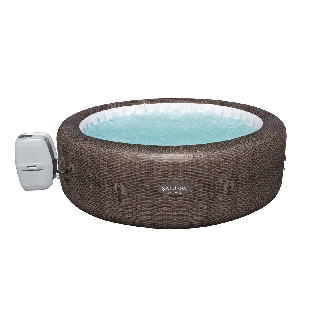 Bestway SaluSpa Sun Shade Canopy w/ St Mortiz SaluSpa Inflatable Outdoor Hot Tub