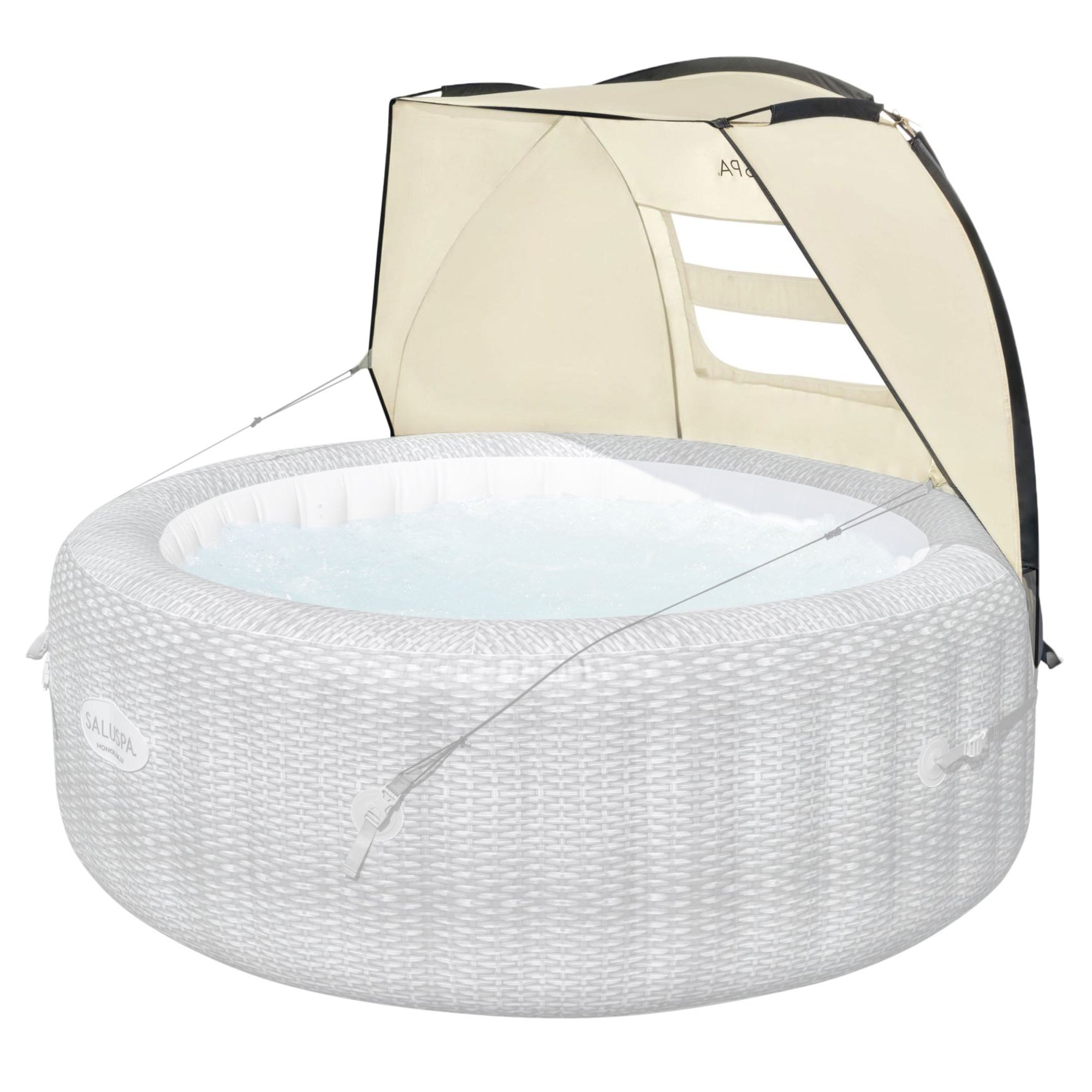 Bestway SaluSpa Sun Shade Canopy with Miami SaluSpa Inflatable Outdoor Hot Tub