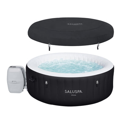 Bestway SaluSpa Sun Shade Canopy with Miami SaluSpa Inflatable Outdoor Hot Tub