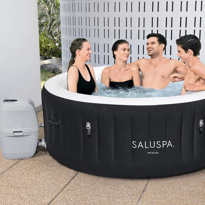 Bestway SaluSpa Sun Shade Canopy with Miami SaluSpa Inflatable Outdoor Hot Tub