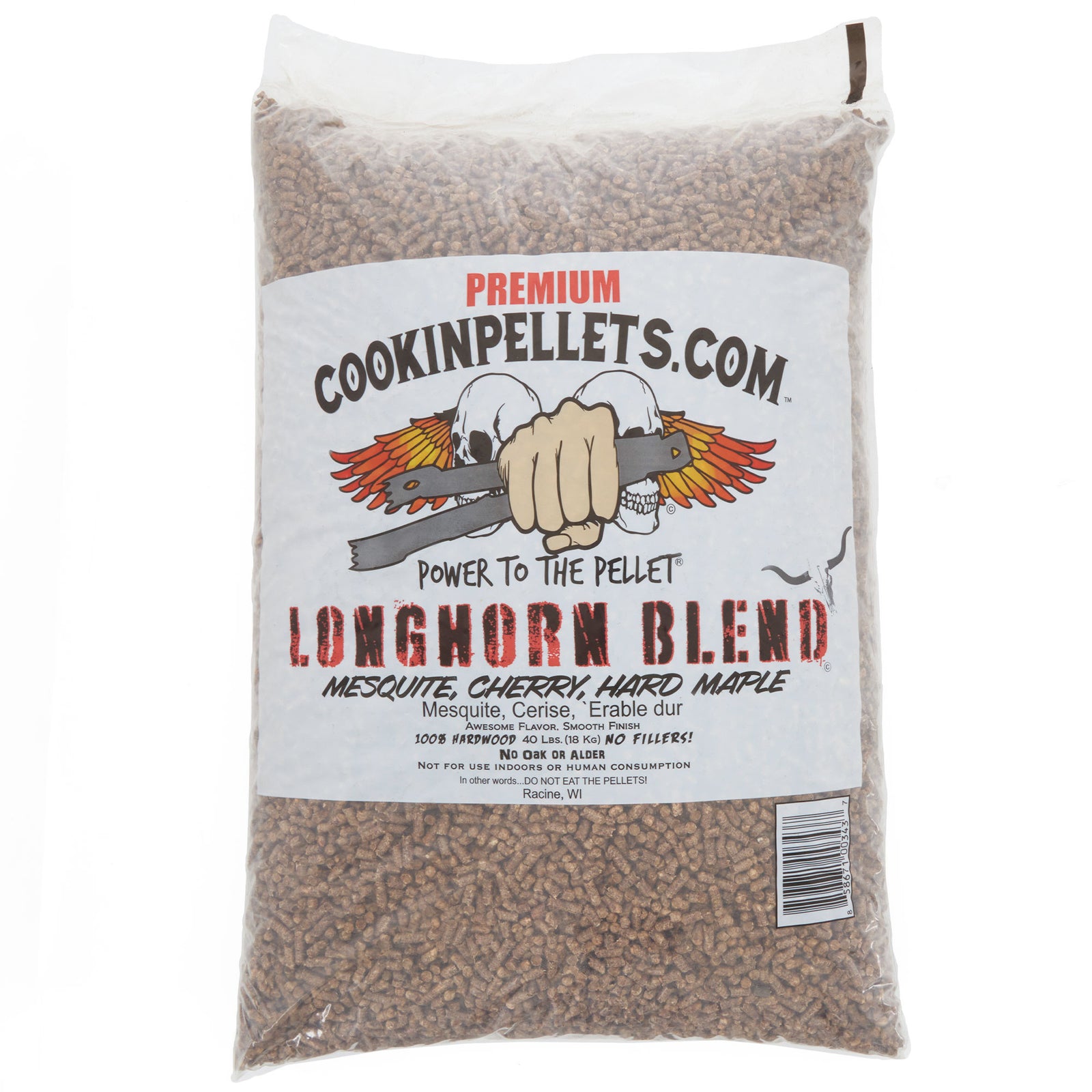 CookinPellets Premium 40 Lbs Longhorn Blend Grill Smoker Wood Pellets, (5 Pack) - VMInnovations