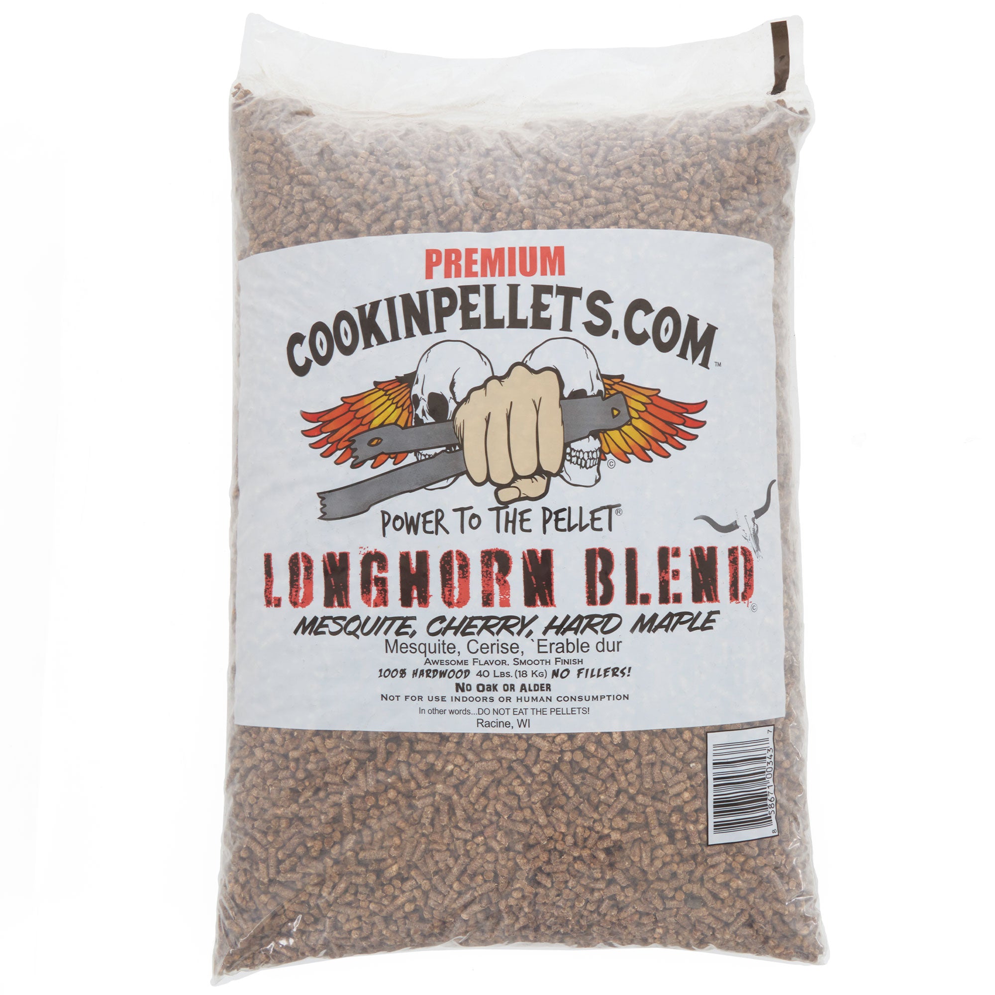 CookinPellets Premium 40 Lbs Longhorn Blend Grill Smoker Wood Pellets, (5 Pack) - VMInnovations