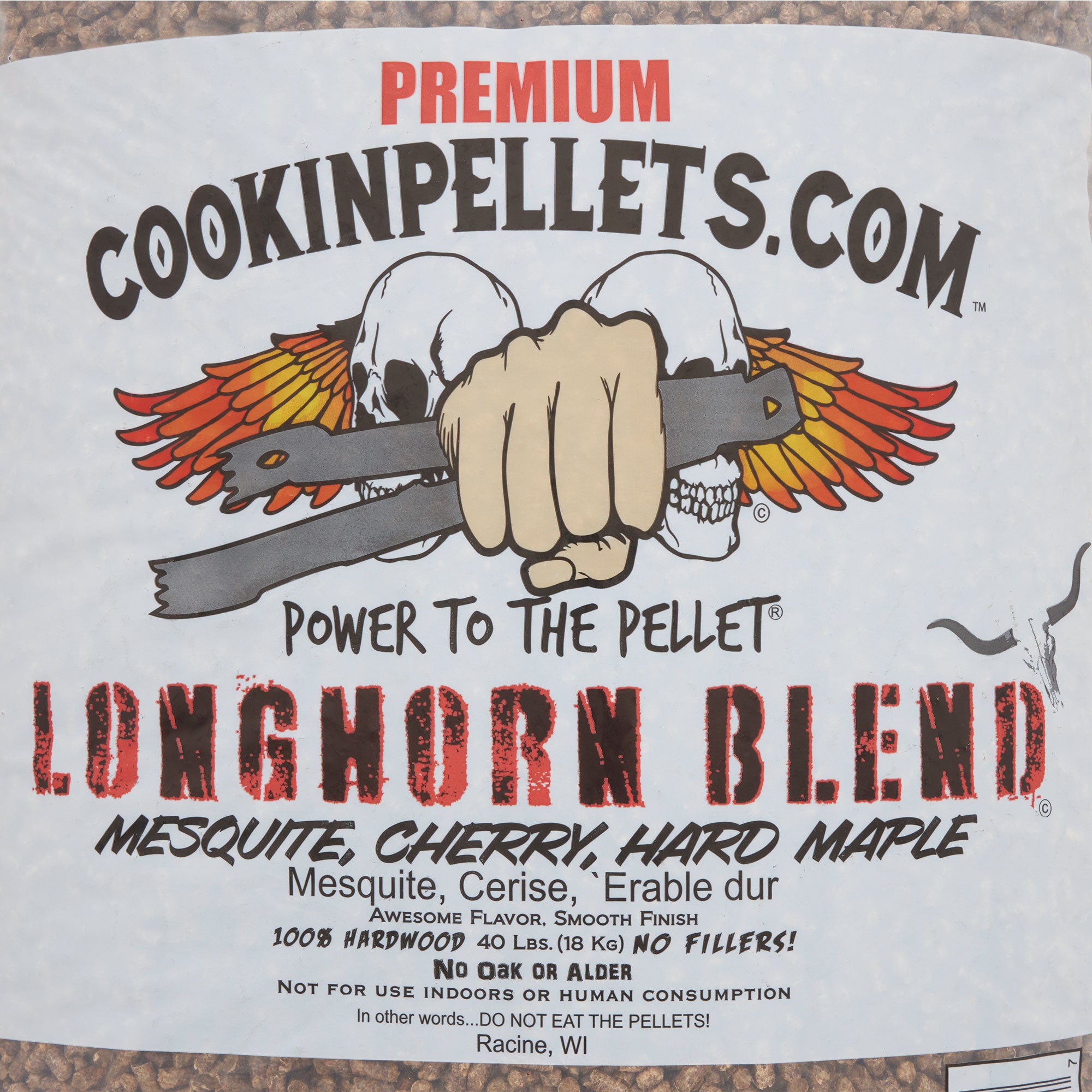 CookinPellets Premium 40 Lbs Longhorn Blend Grill Smoker Wood Pellets, (5 Pack) - VMInnovations