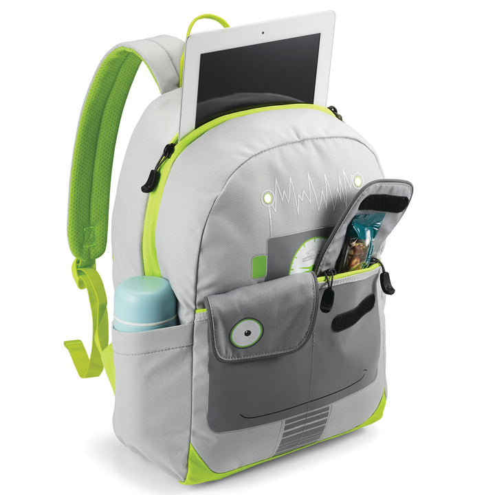 Chiqui Reflective Backpack w/Tablet Sleeve & Accessory Pocket, Robot (Open Box)