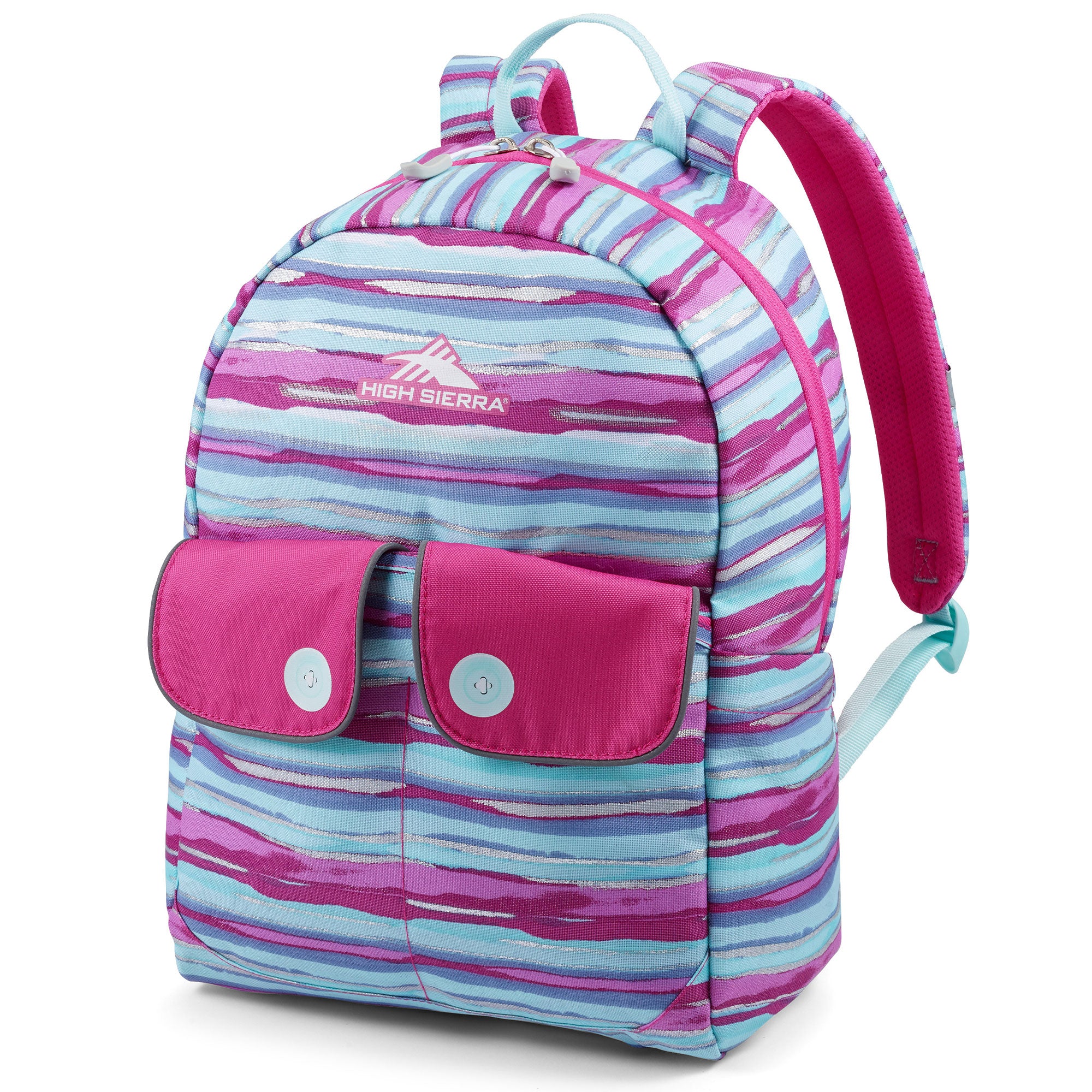 High Sierra Chiqui School Backpack with Tablet Sleeve, 18L, Watercolor Stripes