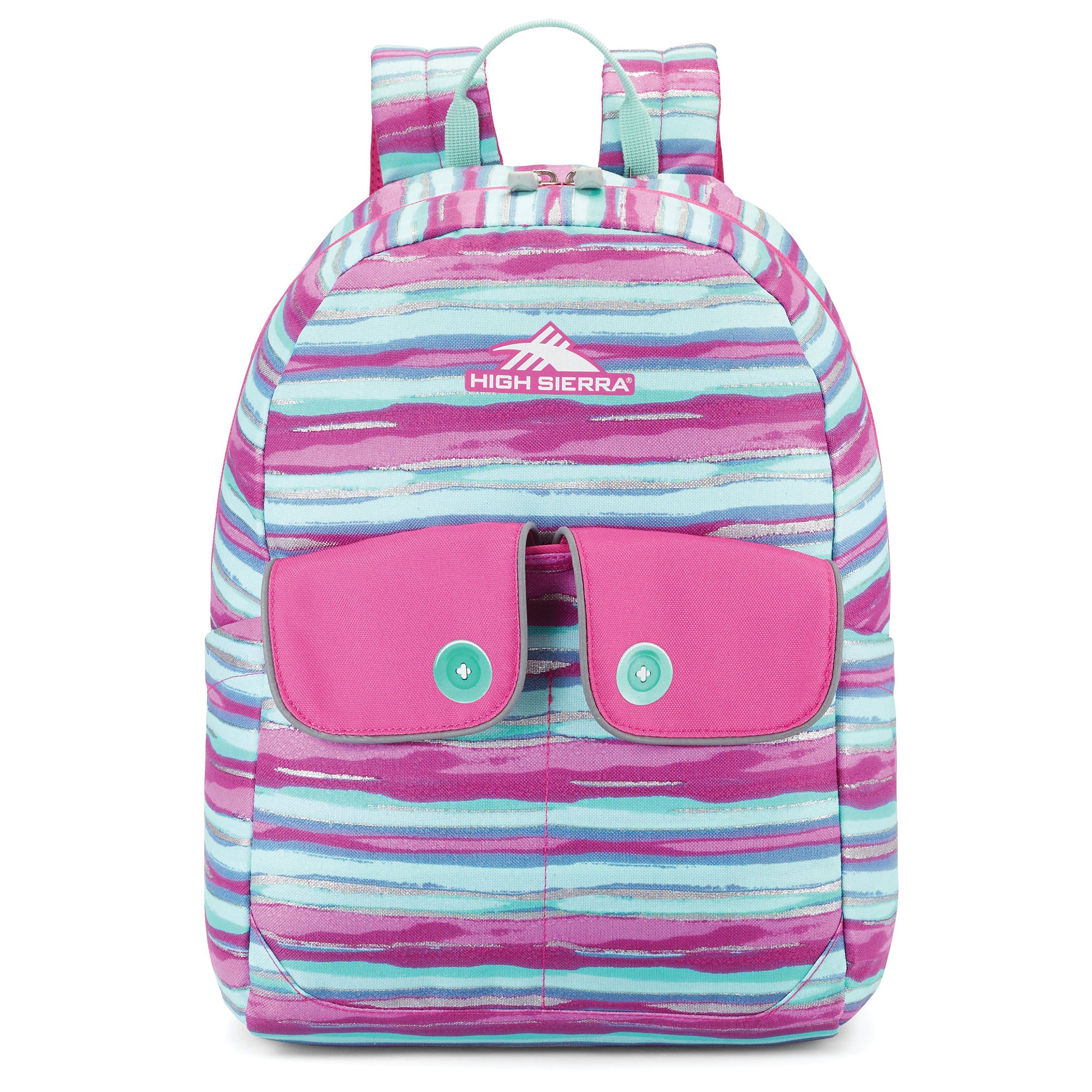 High Sierra Chiqui School Backpack with Tablet Sleeve, 18L, Watercolor Stripes
