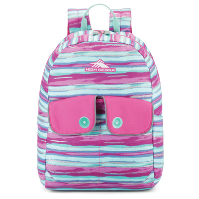 High Sierra Chiqui School Backpack with Tablet Sleeve, 18L, Watercolor Stripes
