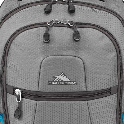 High Sierra Fairlead Computer Laptop Travel Backpack with Zipper Closure, Gray