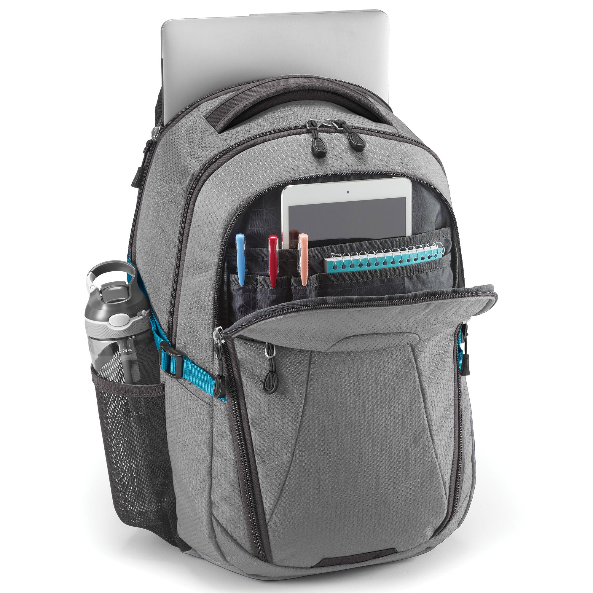 High Sierra Fairlead Computer Laptop Travel Backpack with Zipper Closure, Gray