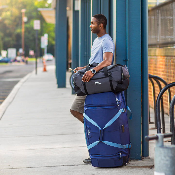 High Sierra Travel Overnight Duffel Backpack Gym Bag, Steel Gray/Blue (Open Box) - VMInnovations