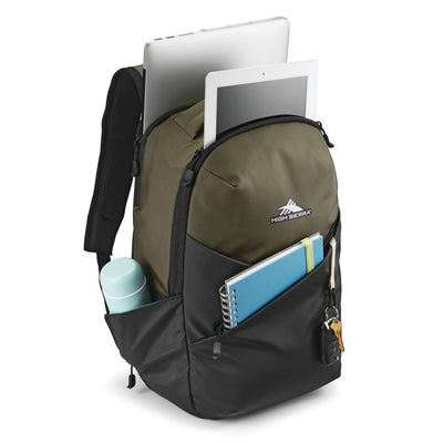 High Sierra Luna Polyester Storage Backpack with 360 Degree Reflectivity, Olive