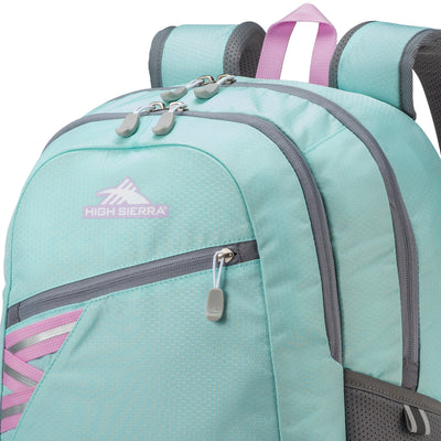 High Sierra Outburst Backpack w/Padded Laptop Sleeve, Sky Blue/Iced Lilac (Used) - VMInnovations