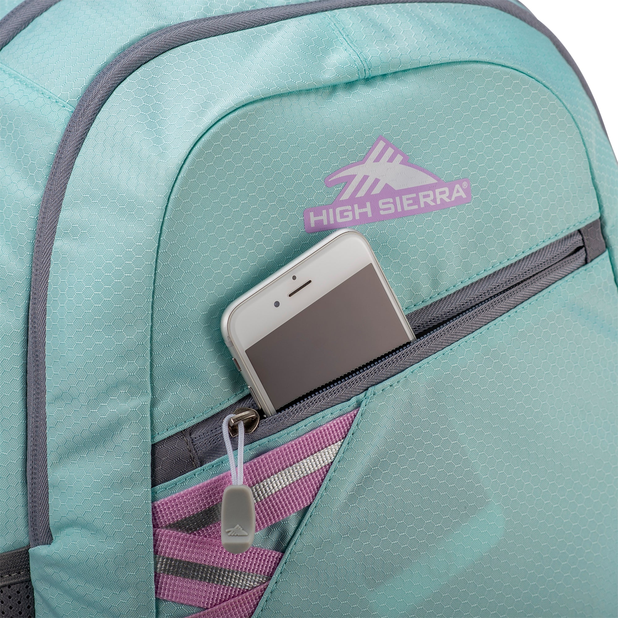High Sierra Outburst Backpack w/Padded Laptop Sleeve, Sky Blue/Iced Lilac (Used) - VMInnovations