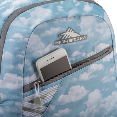 High Sierra Outburst 2.0 Carry On Backpack w/Padded Laptop/Tablet Sleeve, Clouds - VMInnovations