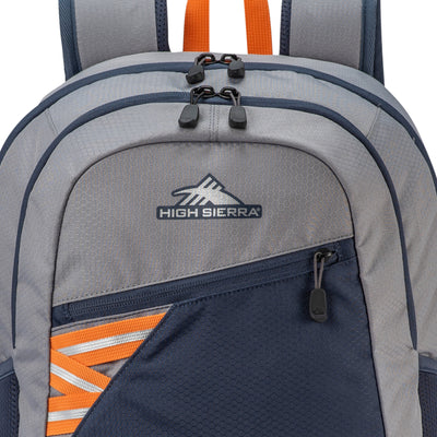 High Sierra Outburst 2.0 Backpack with Padded Laptop Sleeve, Steel Grey/Indigo
