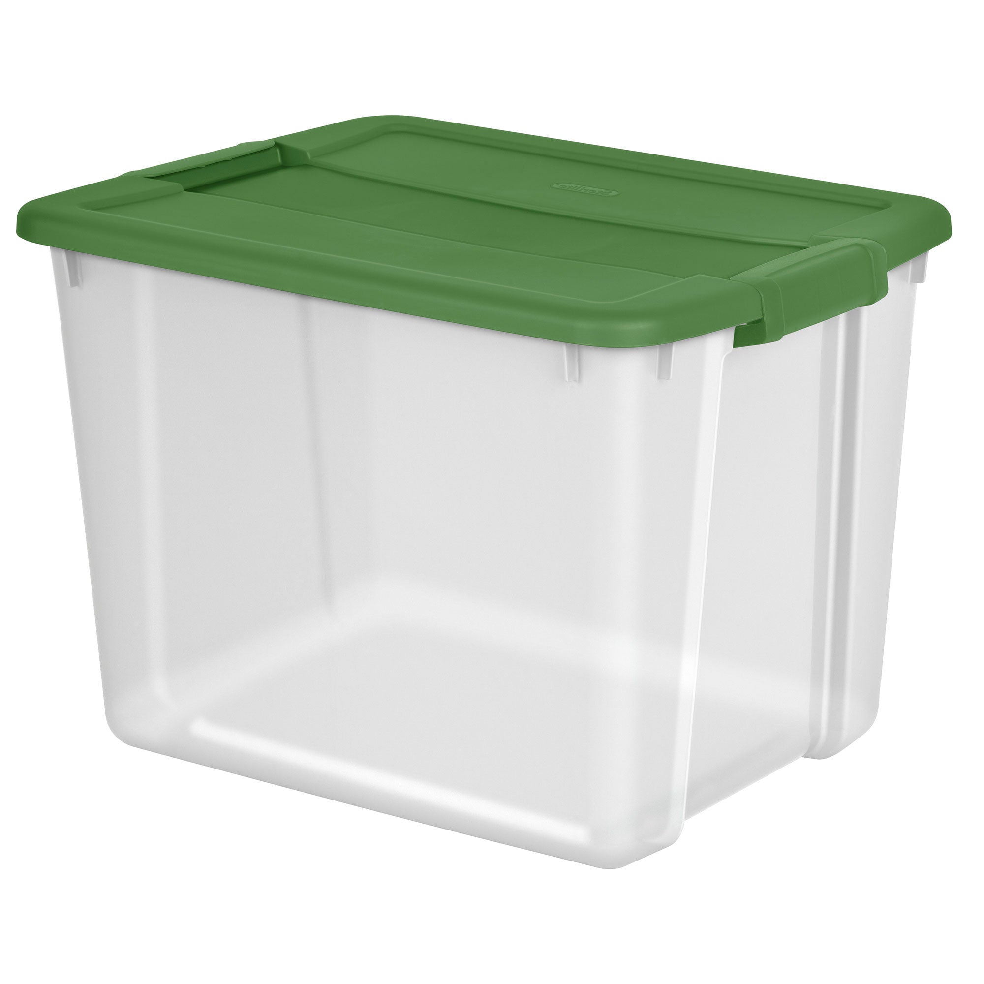 Sterilite 12 Gal Latching Lid Holiday Storage Tote Organizer Bin, Green, 12 Pack