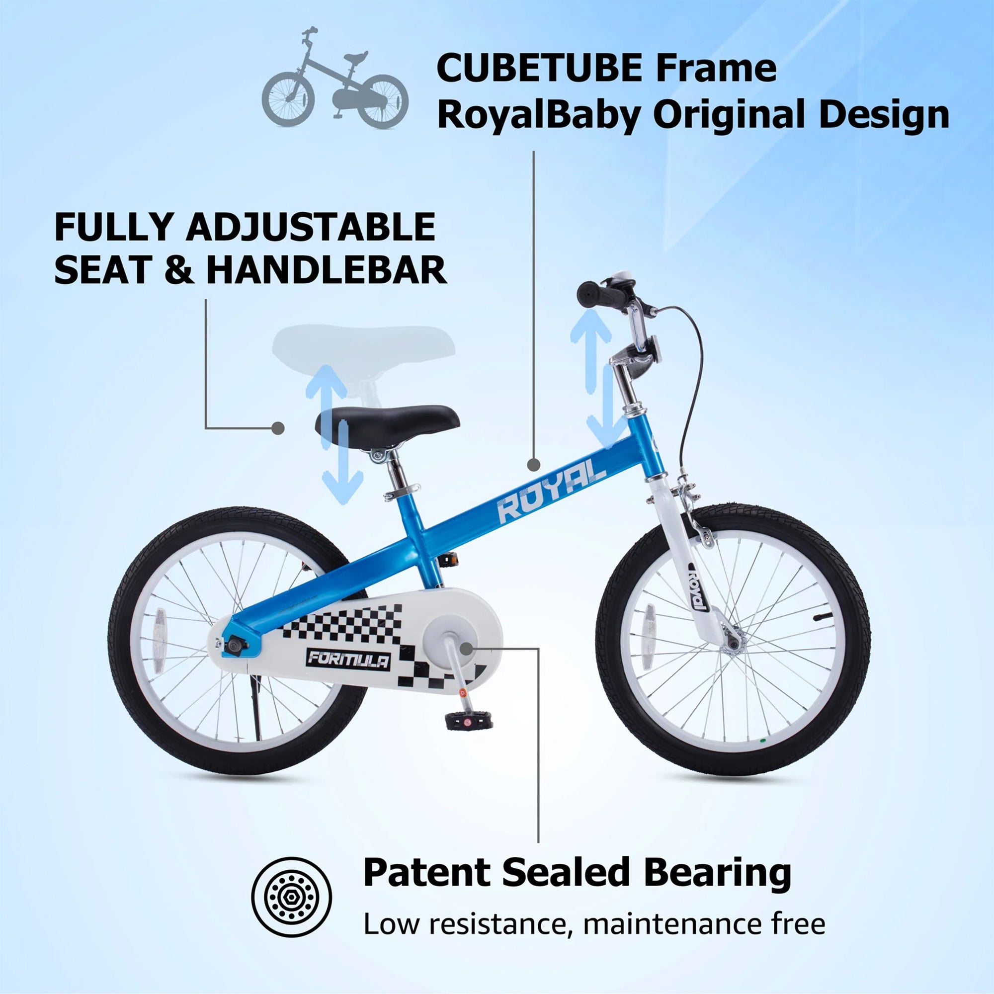 RoyalBaby Formula 20" Kids Bike w/Kickstand and Dual Hand Brakes, Blue (Used) - VMInnovations