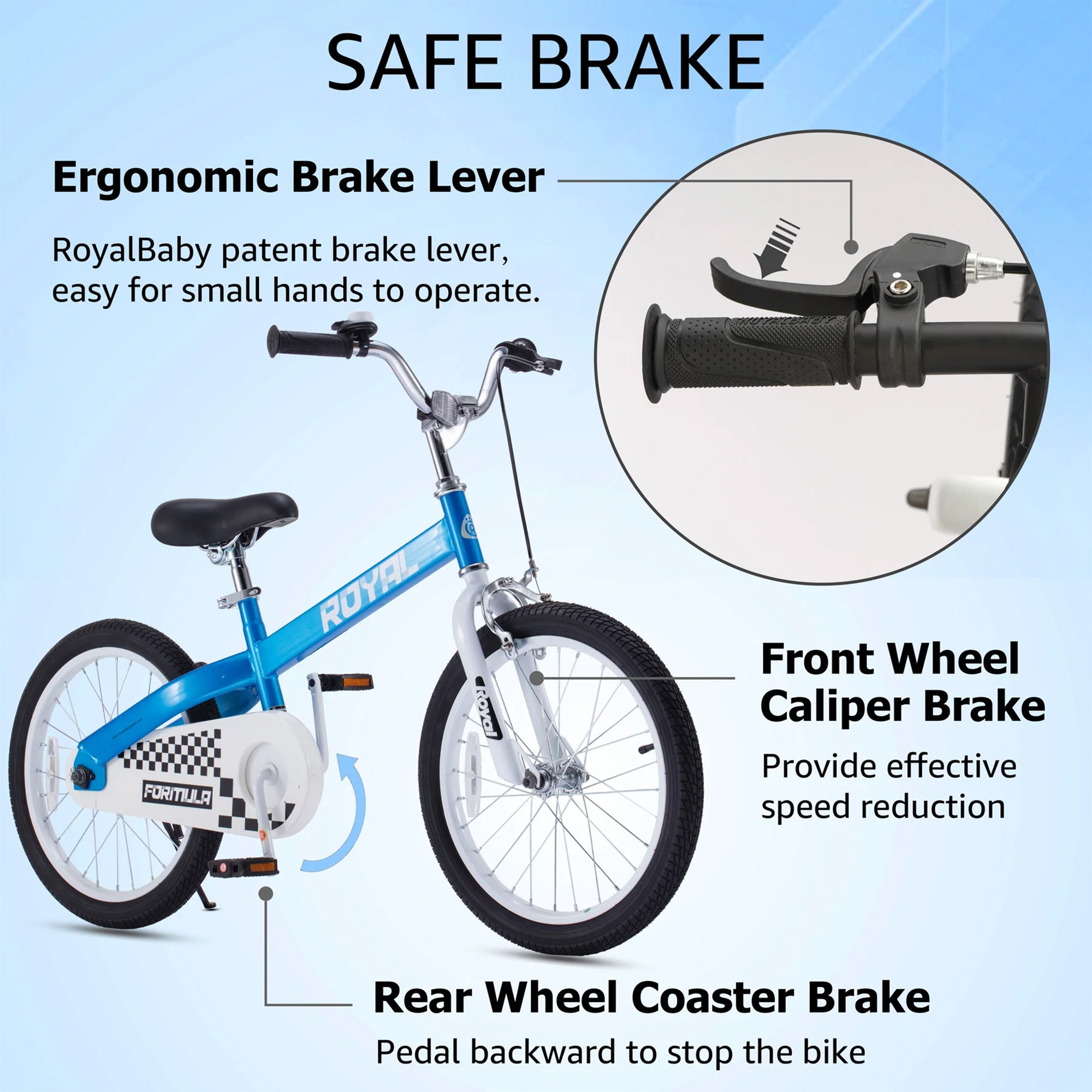 RoyalBaby Formula 20" Kids Bike w/Kickstand and Dual Hand Brakes, Blue (Used) - VMInnovations