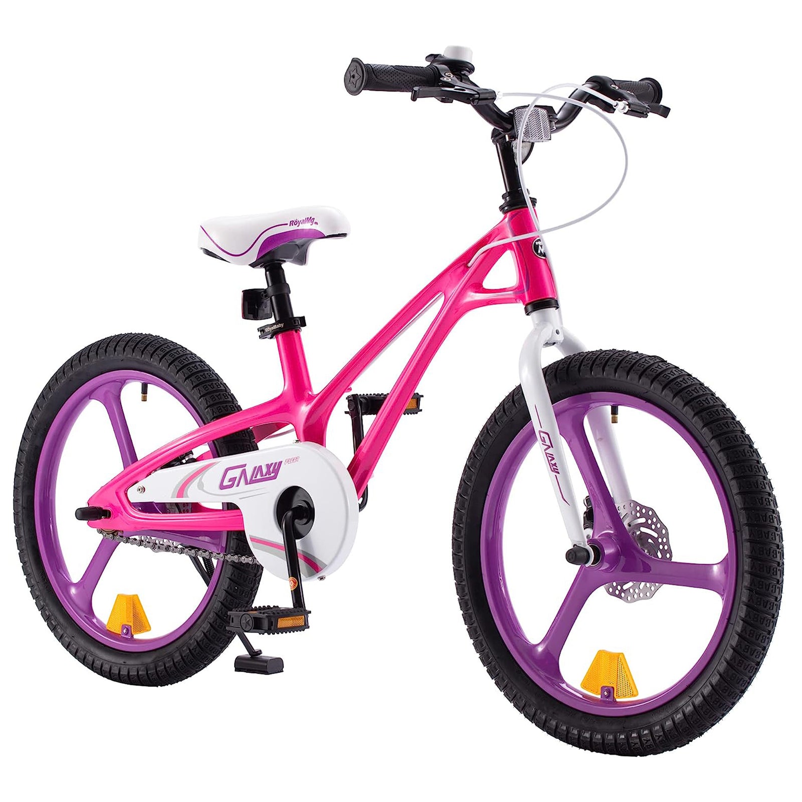 RoyalBaby RoyalMg Galaxy Fleet 18" Bicycle w/ 2 Disc Brakes, Fuchsia (For Parts) - VMInnovations