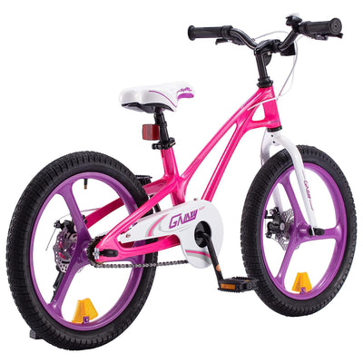RoyalBaby RoyalMg Galaxy Fleet 18" Bicycle w/ 2 Disc Brakes, Fuchsia (For Parts) - VMInnovations