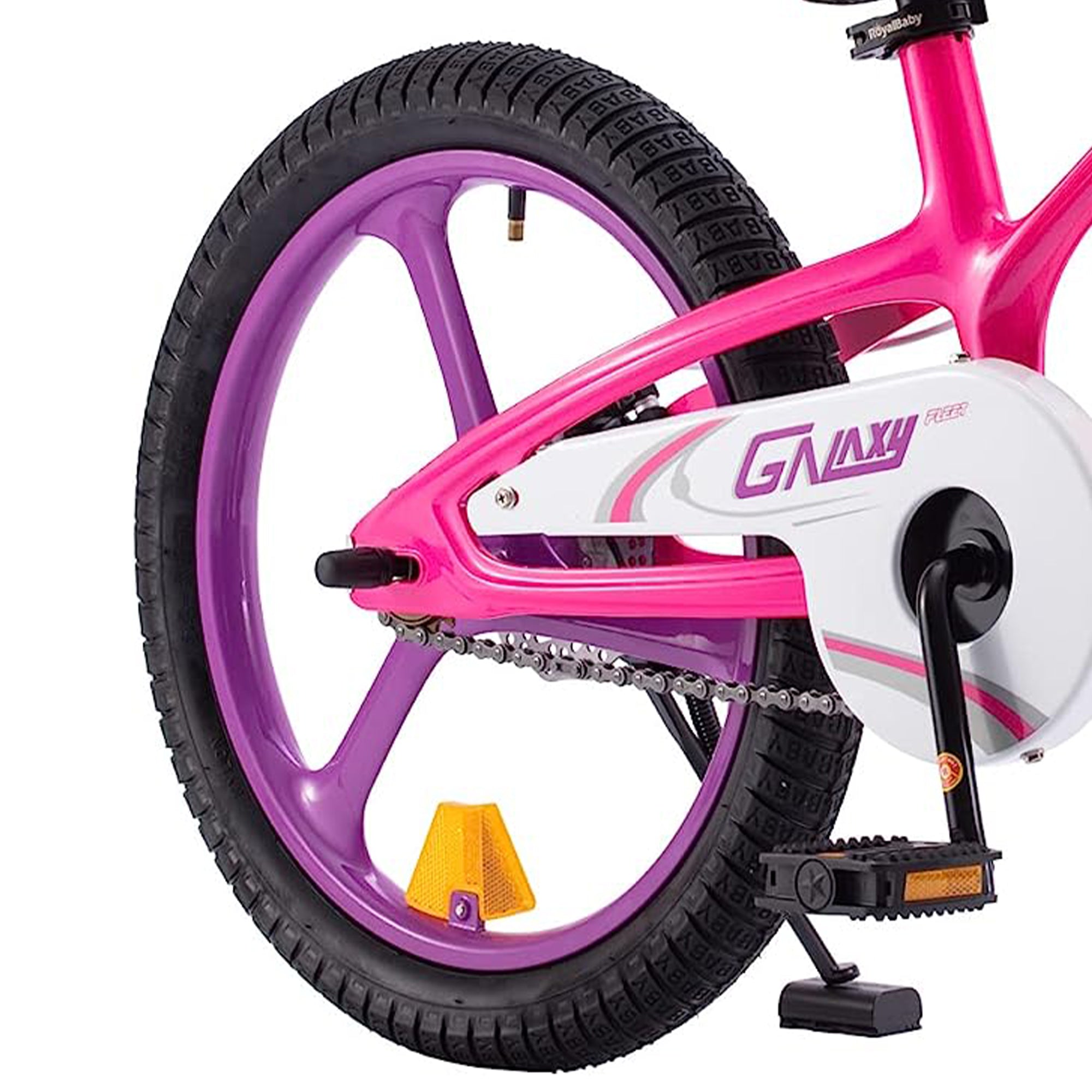 RoyalBaby RoyalMg Galaxy Fleet 18" Bicycle w/ 2 Disc Brakes, Fuchsia (For Parts) - VMInnovations