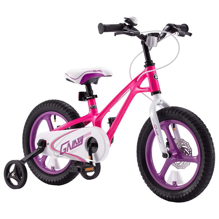 RoyalBaby RoyalMg Galaxy Fleet 14 Inch Kids Bicycle w/ Training Wheels, Fuchsia