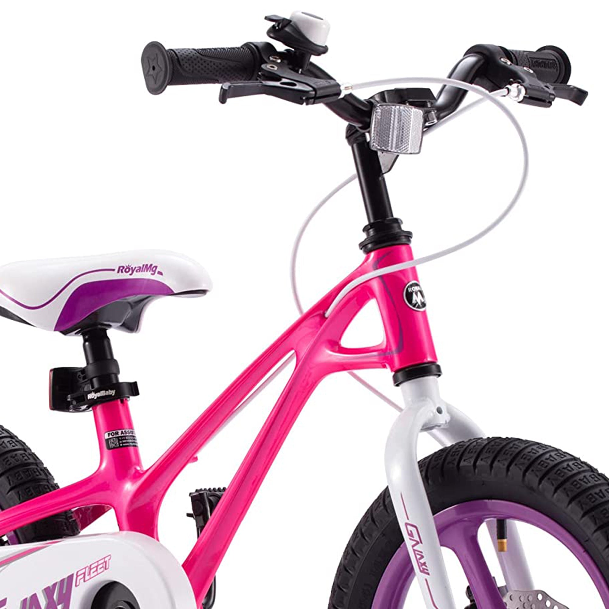 RoyalBaby RoyalMg Galaxy Fleet 14 Inch Kids Bicycle w/ Training Wheels, Fuchsia - VMInnovations