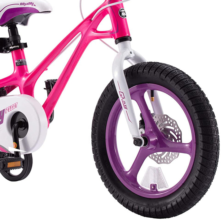 RoyalBaby RoyalMg Galaxy Fleet 14 Inch Kids Bicycle w/ Training Wheels, Fuchsia