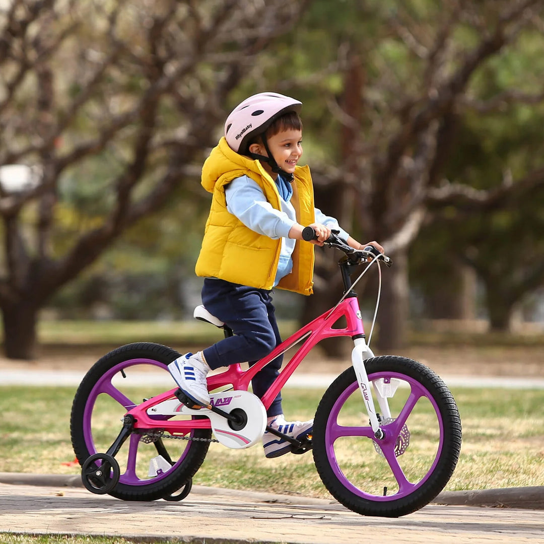 RoyalBaby RoyalMg Galaxy Fleet 14 Inch Kids Bicycle w/ Training Wheels, Fuchsia