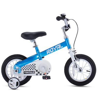 RoyalBaby Formula 16' Kids Bike with Kickstand and Training Wheels, Blue (Used)