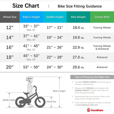 RoyalBaby Formula 16' Kids Bike with Kickstand and Training Wheels, Blue (Used)